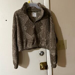 💚💚💚 Elodie Taupe Patterned Cowl Neck Sweater